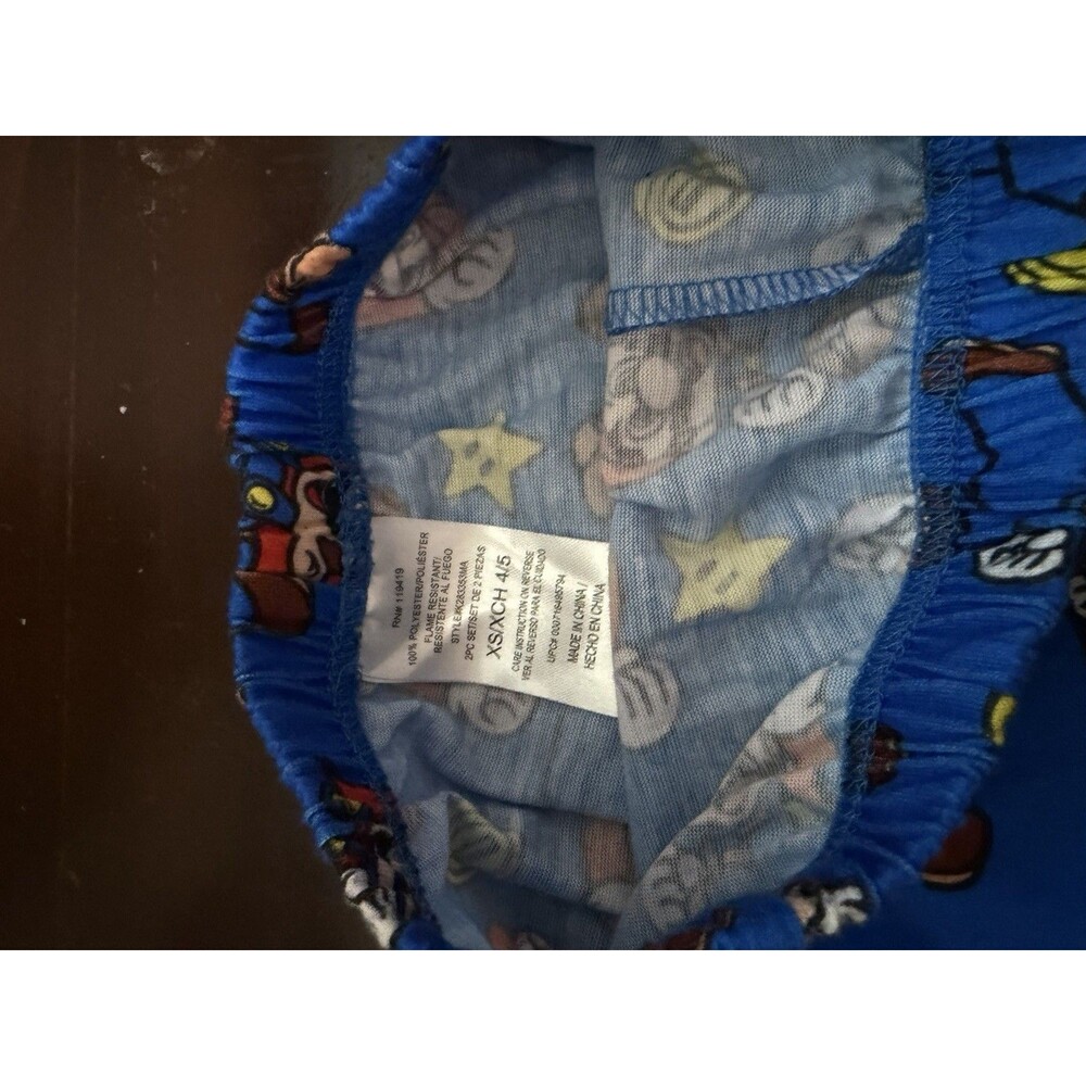 Super Mario Size XS (4/5) Boys' Blue T-Shirt & Shorts Pajama Set - Picture 6 of 6